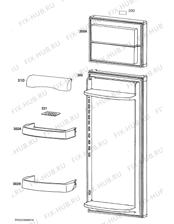 Взрыв-схема холодильника Rosenlew RJPK2600 - Схема узла Door 003