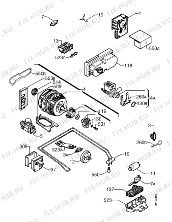 Взрыв-схема посудомоечной машины Zanussi ZDM4714B - Схема узла Electrical equipment