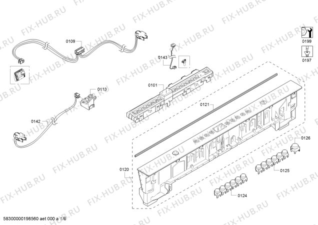 Схема №6 S46KMM56N Kenmore с изображением Панель управления для посудомойки Bosch 00775272