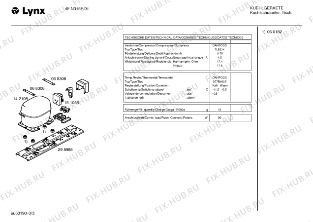 Схема №3 4FN315E с изображением Инструкция по эксплуатации для холодильной камеры Bosch 00527935