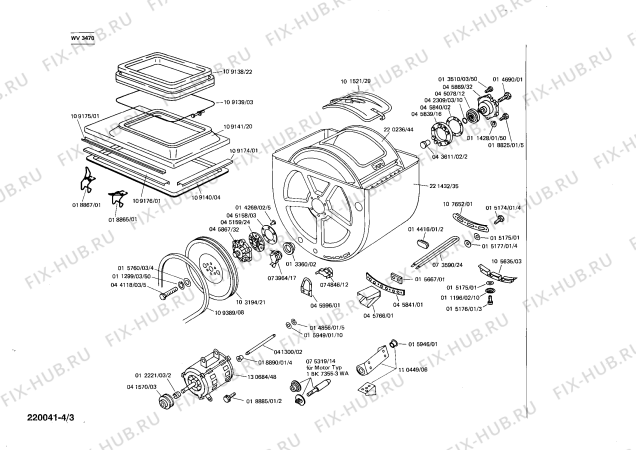 Взрыв-схема стиральной машины Siemens WV3470 SIWAMAT 347 - Схема узла 03