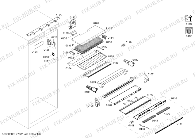 Схема №5 FIN30MIIL5 с изображением Крышка для холодильной камеры Bosch 00683576