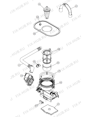 Взрыв-схема посудомоечной машины Gorenje D710 SF   -White Bi (177021, DW20.1) - Схема узла 03
