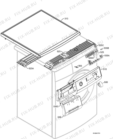 Взрыв-схема стиральной машины Aeg Electrolux L66845 - Схема узла Command panel 037