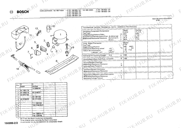 Взрыв-схема холодильника Bosch 0701184802 KS180UGSA - Схема узла 02