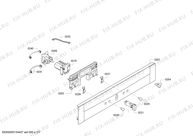 Схема №7 B46E74N0S с изображением Панель управления для плиты (духовки) Bosch 00704206