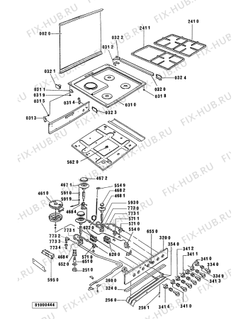 Схема №2 ACM 967/BB с изображением Обшивка для плиты (духовки) Whirlpool 481945358548