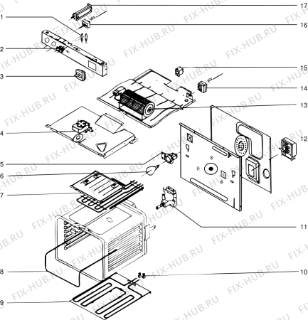 Взрыв-схема плиты (духовки) Ariston FS42VBR (F014731) - Схема узла