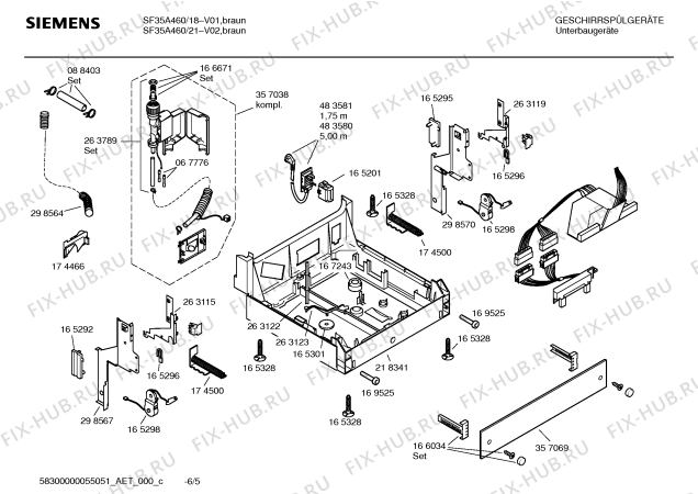 Схема №6 SF35A260 с изображением Инструкция по эксплуатации для посудомойки Siemens 00588647