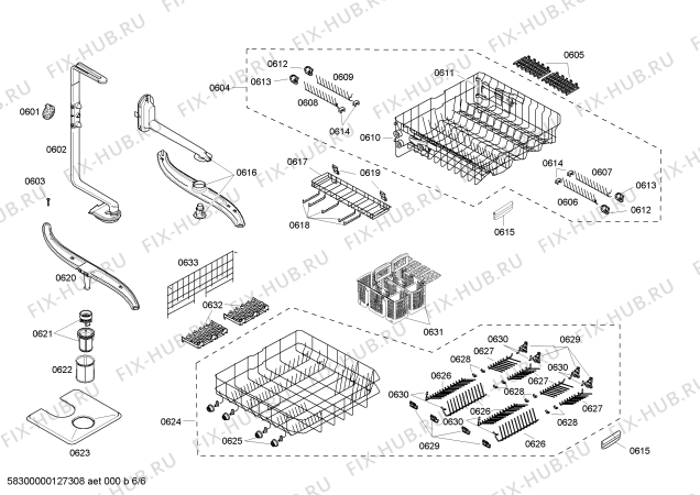 Взрыв-схема посудомоечной машины Bosch SHX98M09UC - Схема узла 06