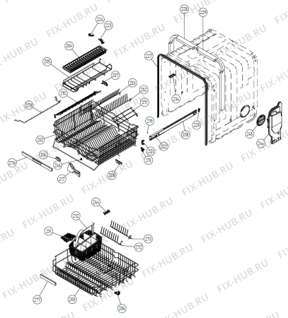 Взрыв-схема посудомоечной машины Asko D3252 EU   -Titanium FI (336968, DW20.3) - Схема узла 02