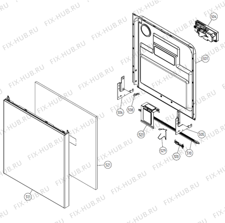 Взрыв-схема посудомоечной машины Gorenje D610S SF   -SS Bi (900001041, DW20.1) - Схема узла 05