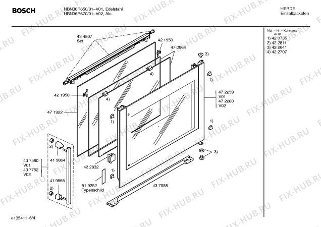 Взрыв-схема плиты (духовки) Bosch HBN36R670 - Схема узла 04