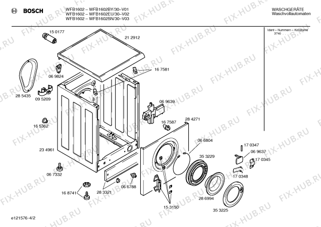 Схема №4 WFB1602SN с изображением Панель управления для стиралки Bosch 00350609