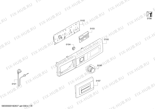 Схема №4 WAT24368GR с изображением Панель управления для стиральной машины Bosch 11025042