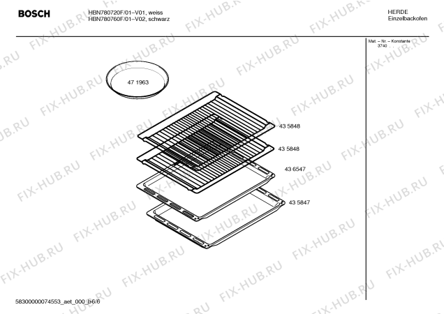 Схема №6 HBN780760 с изображением Панель управления для духового шкафа Bosch 00436862