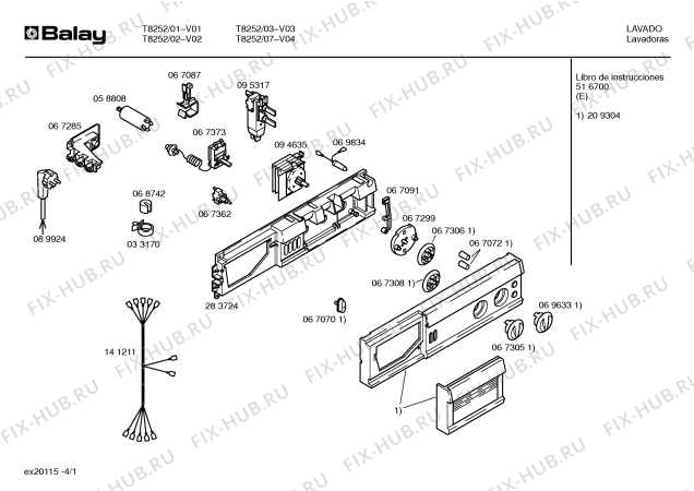 Схема №3 T8252 с изображением Панель для стиральной машины Bosch 00209304