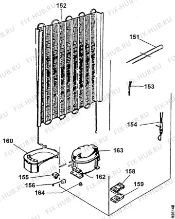 Взрыв-схема холодильника Faure FRD325W - Схема узла Cooling system 017