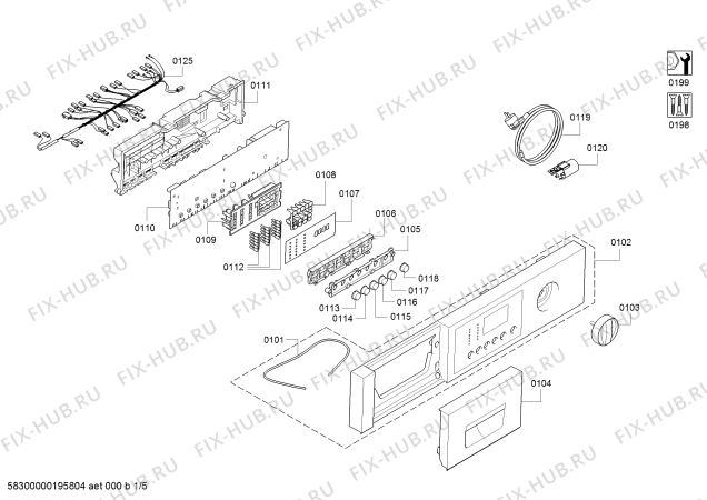 Схема №5 WKD28351GB с изображением Кнопка для стиралки Bosch 00619479