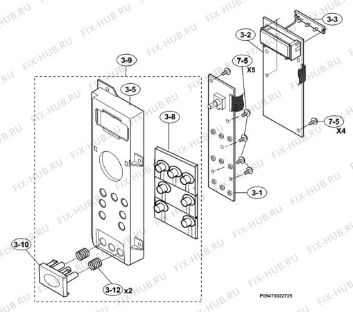 Взрыв-схема микроволновой печи Voss Electrolux MOA4226HV - Схема узла Section 2