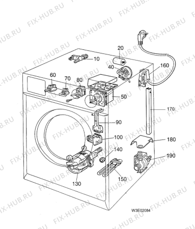 Взрыв-схема стиральной машины Aeg LAVAM.1100 - Схема узла W30 Electrical details E