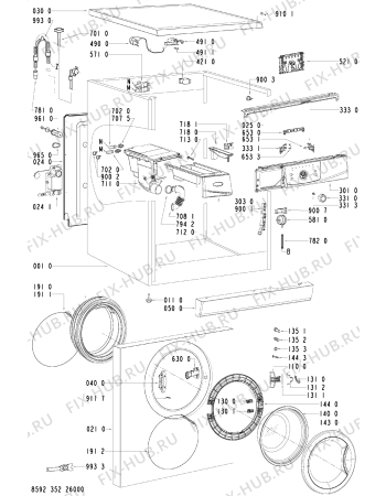 Схема №2 AWO/D 6045 с изображением Обшивка для стиралки Whirlpool 481245310494