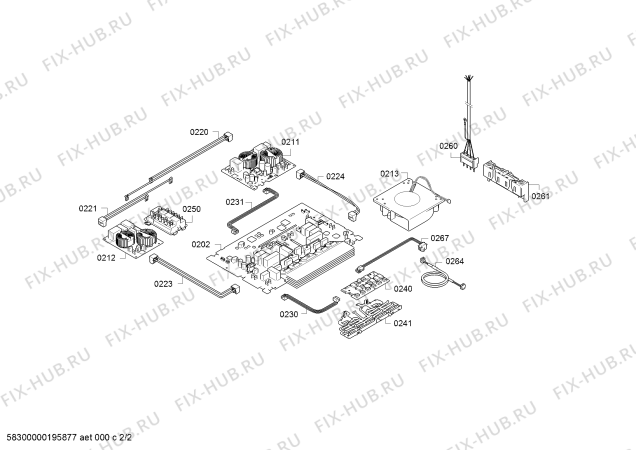 Взрыв-схема плиты (духовки) Siemens EW645CFB2E - Схема узла 02