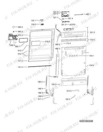 Схема №5 GSIP X384A3P с изображением Блок управления для посудомойки Whirlpool 481010704724