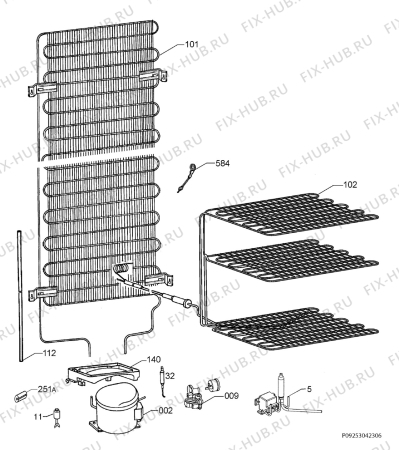 Взрыв-схема холодильника Electrolux ERB34400W - Схема узла Cooling system 017
