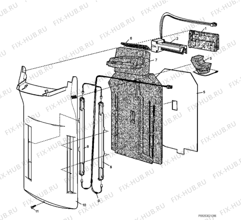 Взрыв-схема холодильника Electrolux END5299X - Схема узла Section 2