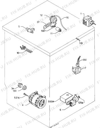 Взрыв-схема стиральной машины Privileg 053396 8 - Схема узла Electrical equipment 268