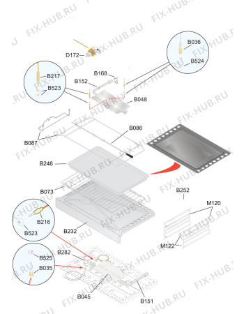 Взрыв-схема плиты (духовки) Aeg 10699GN-MN - Схема узла Oven