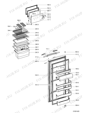Схема №1 FB 39/I с изображением Дверца для холодильника Whirlpool 481241619354