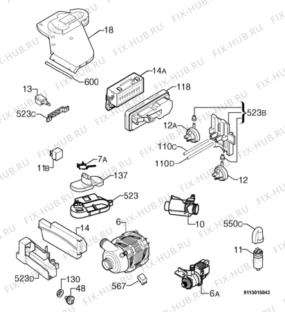 Взрыв-схема посудомоечной машины Zanussi ZDI6896QA - Схема узла Electrical equipment 268