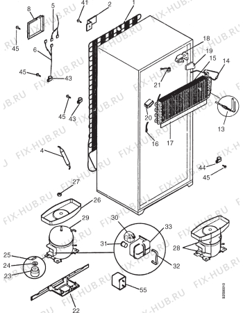 Взрыв-схема холодильника Electrolux FPD514TAW - Схема узла Section 4