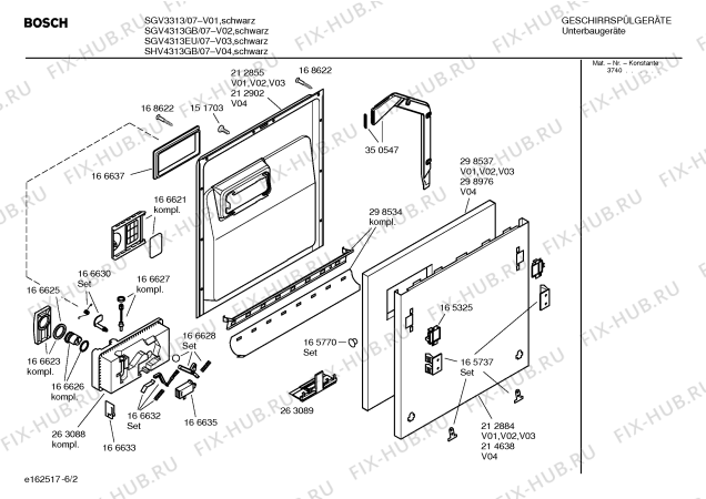 Схема №6 SHV3303 с изображением Инструкция по эксплуатации для посудомоечной машины Bosch 00522097