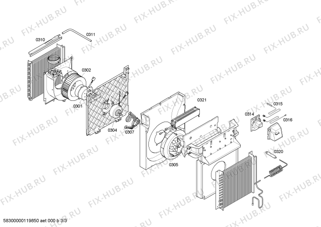 Взрыв-схема кондиционера Bosch PAM0330 - Схема узла 03