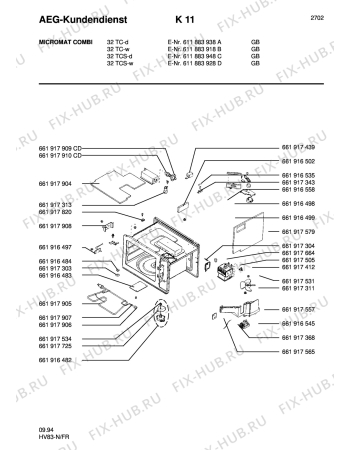 Взрыв-схема микроволновой печи Aeg MC COMBI 32 TC-D/GB - Схема узла Section4