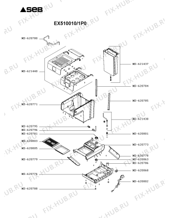 Схема №2 EX510010/1P0 с изображением Держатель фильтра для электрокофеварки Seb MS-621439