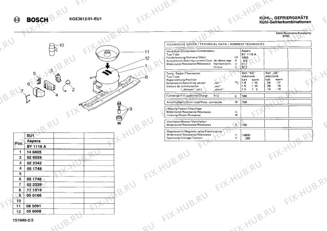 Взрыв-схема холодильника Bosch KGE3612 - Схема узла 02