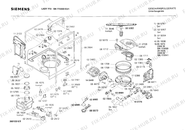 Взрыв-схема посудомоечной машины Siemens SN772300 - Схема узла 02