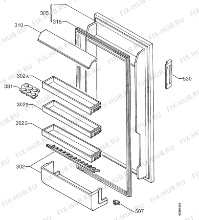 Взрыв-схема холодильника Zanussi ZFC202-1 - Схема узла Door 003