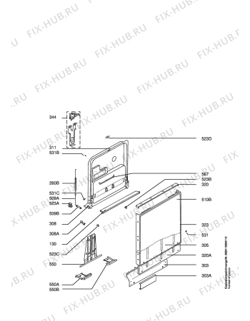 Схема №6 FAV65060UD с изображением Блок управления для посудомоечной машины Aeg 973911236238011