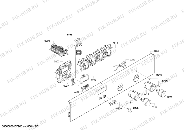 Схема №5 CF232550 с изображением Панель управления для духового шкафа Bosch 00671705