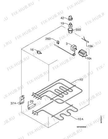 Взрыв-схема плиты (духовки) Electrolux EK5731W - Схема узла Electrical equipment 268