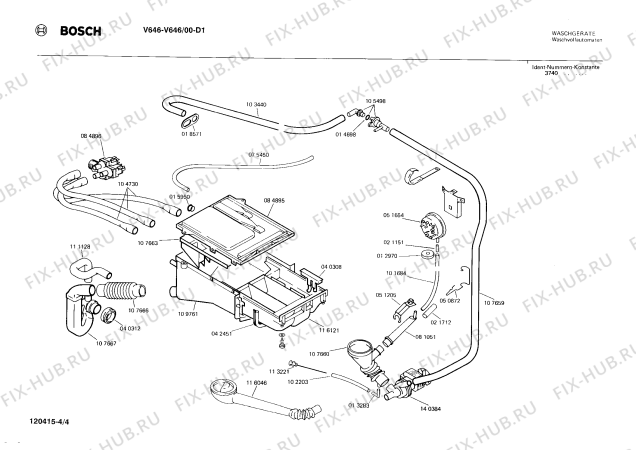 Взрыв-схема стиральной машины Bosch V646 - Схема узла 04