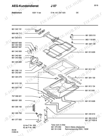 Взрыв-схема плиты (духовки) Aeg 5331V-W - Схема узла Section5