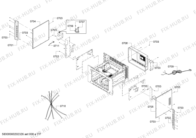 Взрыв-схема микроволновой печи Bosch HMC80152UC Bosch - Схема узла 07