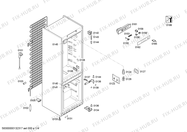 Схема №4 KG39NY40 с изображением Дверь для холодильной камеры Siemens 00246497
