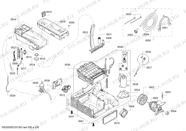 Схема №6 1KDR83025C KDR83025 с изображением Силовой модуль запрограммированный для сушильной машины Bosch 00638036